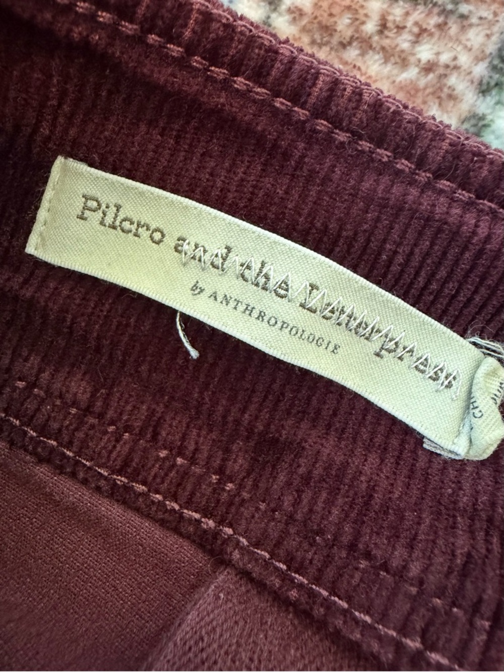 Anthropologie Pilcro Corduroy Flare Pants — Deep Wine - Picture 4 of 6